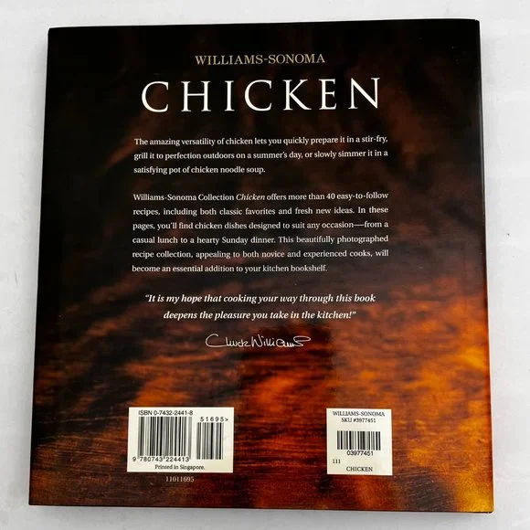 SOLD✨2/$30,3/$40✨ Williams-Sonoma Cook Book Collection Hard Cover "CHICKEN" - Picture 2 of 10